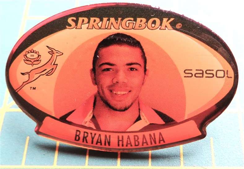 Springbok Bryan Habana SASOL Pin Badge