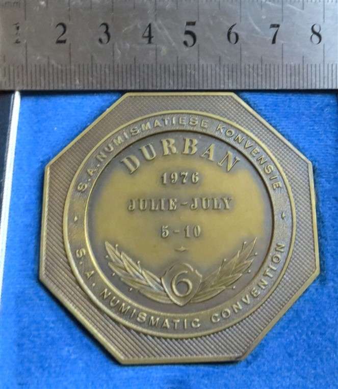 1976 SA Numismatic Convention - Durban - Large Scarce Medallion in Box