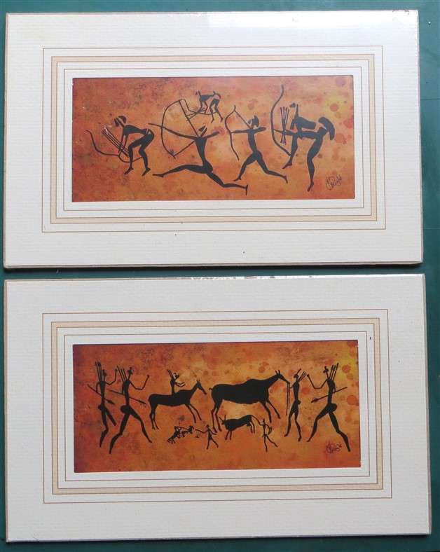 J.H Wright African Collection - Pair of Mounted Prints - 1 Bid