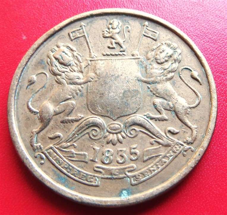 1835 East India Company Half Anna - Cleaned