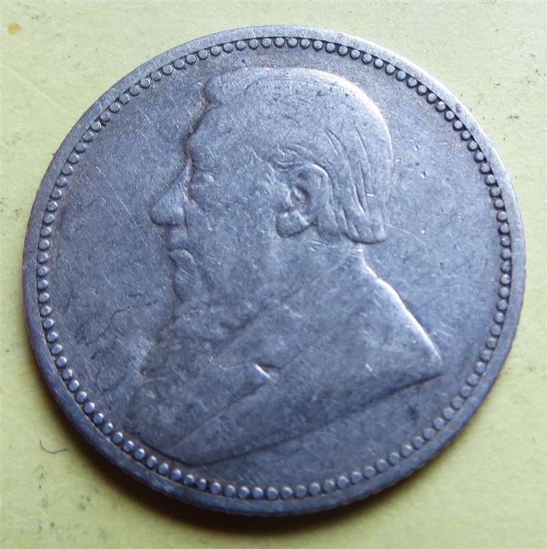 ZAR 1893 6d Sixpence SILVER 0.925