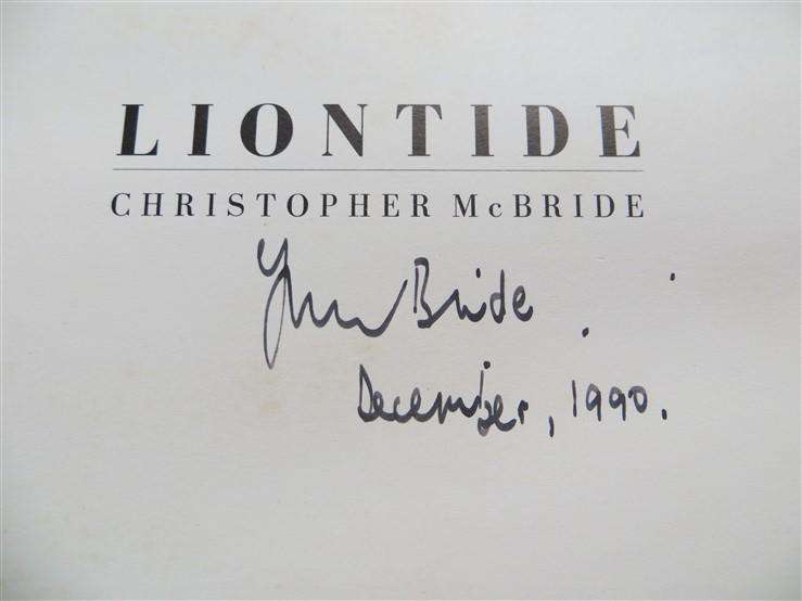 Liontide - Christopher McBride - Signed twice by Author (1990)