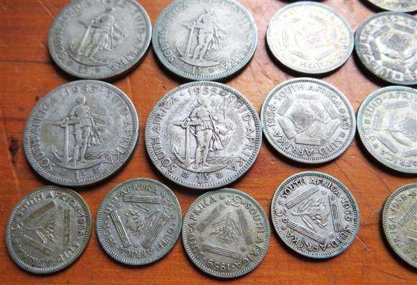 23 x SA Union Coins Silver 69.8gr - 1 Bid for All