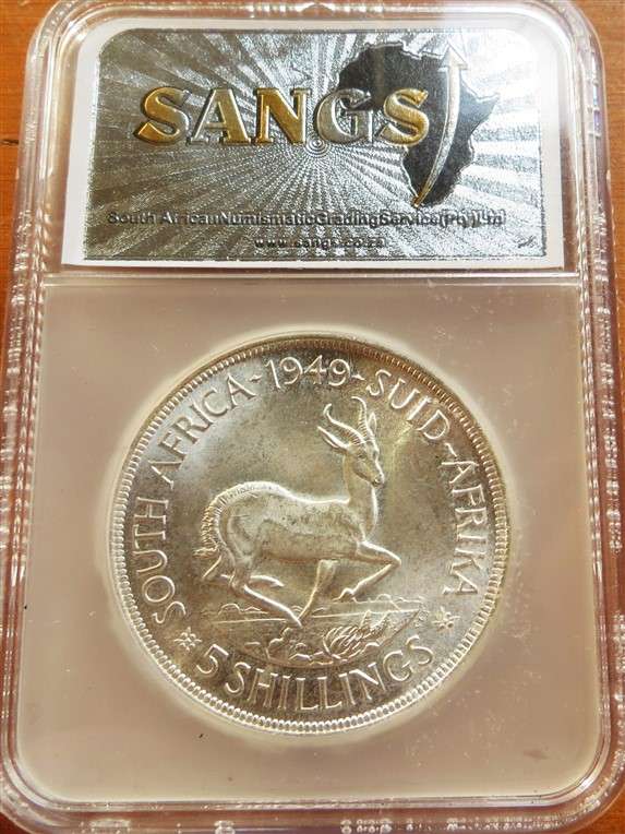 1949 5 Shillings Crown Silver SANGS MS64