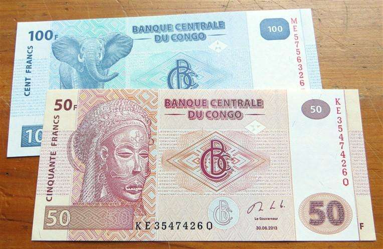 Bank Central Du Congo 50 Francs + 100 Francs Notes