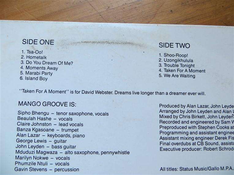 Mango Groove - Hometalk - Vintage Vinyl LP VG
