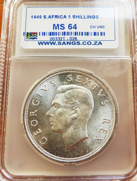 1949 5 Shillings Crown Silver SANGS MS64
