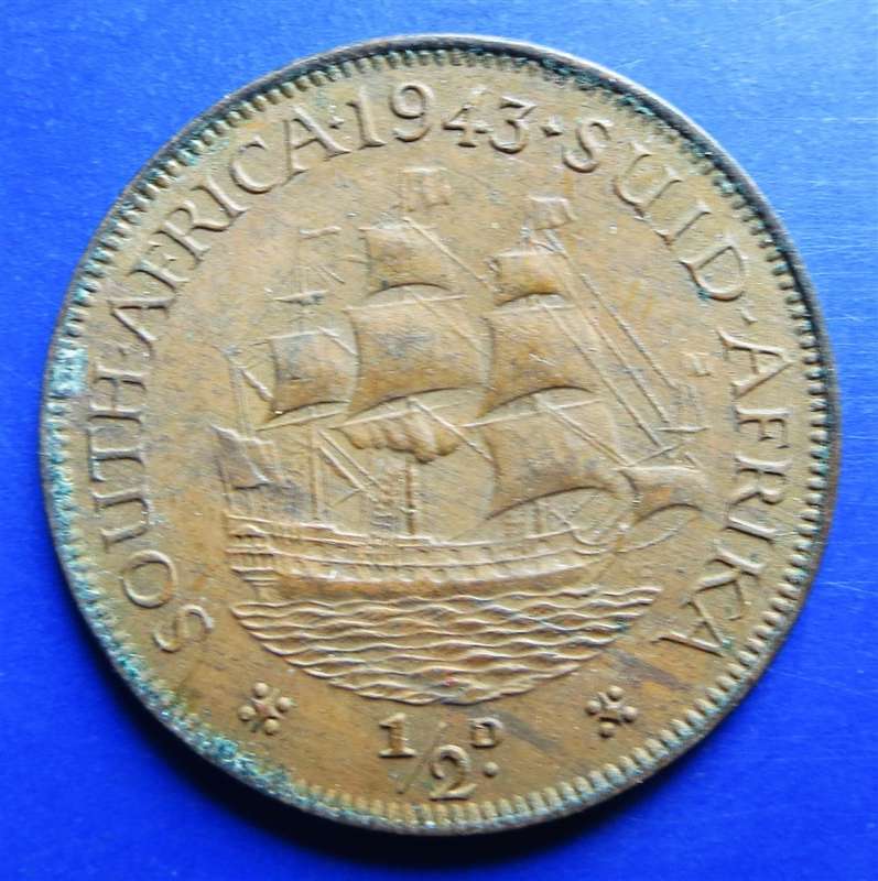1943 SA Union Half Penny 1/2d
