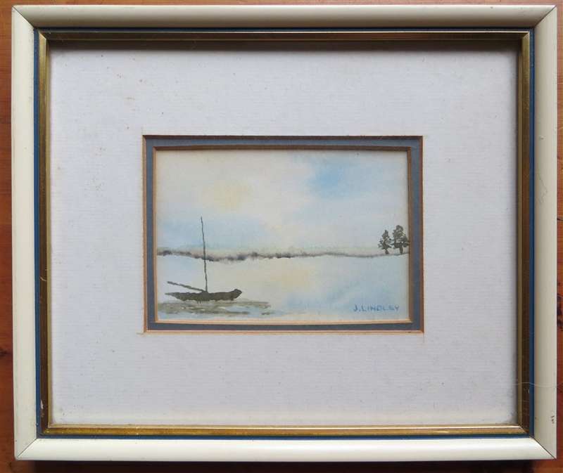 Original Small Watercolour Seascape / landscape - J.Lindley
