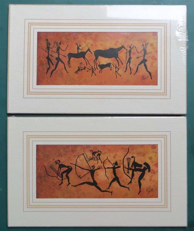 J.H Wright African Collection - Pair of Mounted Prints - 1 Bid