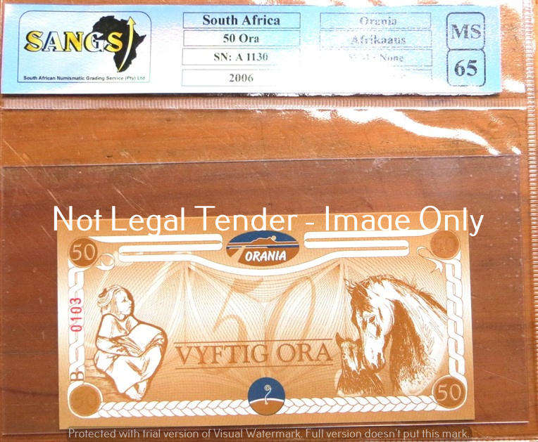 Orania 50 Ora - Graded Note - SANGS MS65