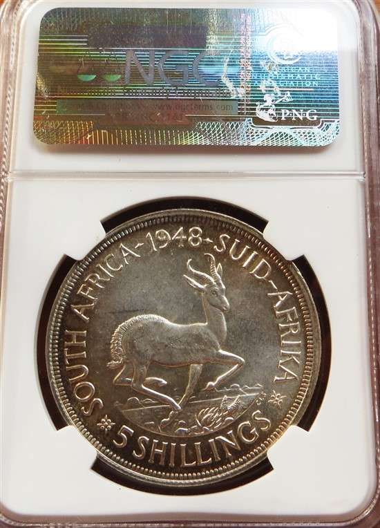1948 5 Shillings Crown Silver NGC MS63