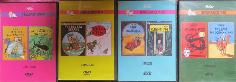 5 x Adventures of Tintin DVD's  10 x Books/Stories - 1 Bid for All
