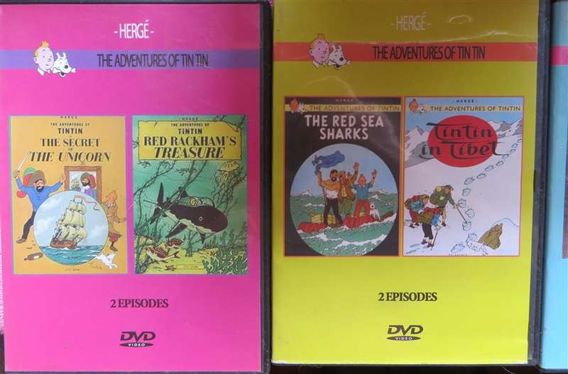 5 x Adventures of Tintin DVD's  10 x Books/Stories - 1 Bid for All