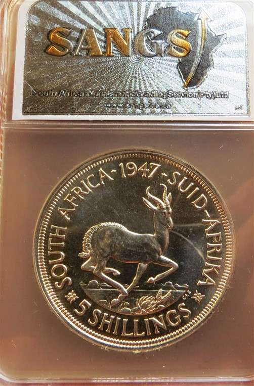 1947 5 Shillings Crown Silver SANGS PF61