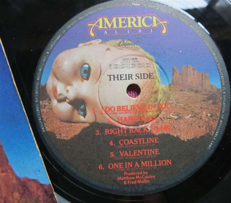 America - Alibi - Vintage Vinyl LP - VG