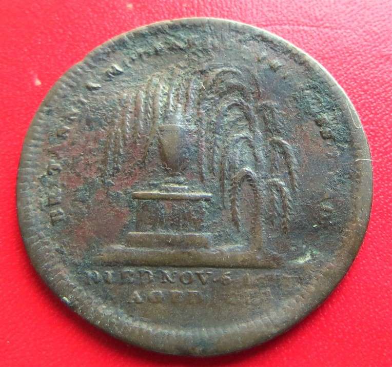 1817 H.R.H Princess Charlotte Britain - Princess Dead 1817 Medal
