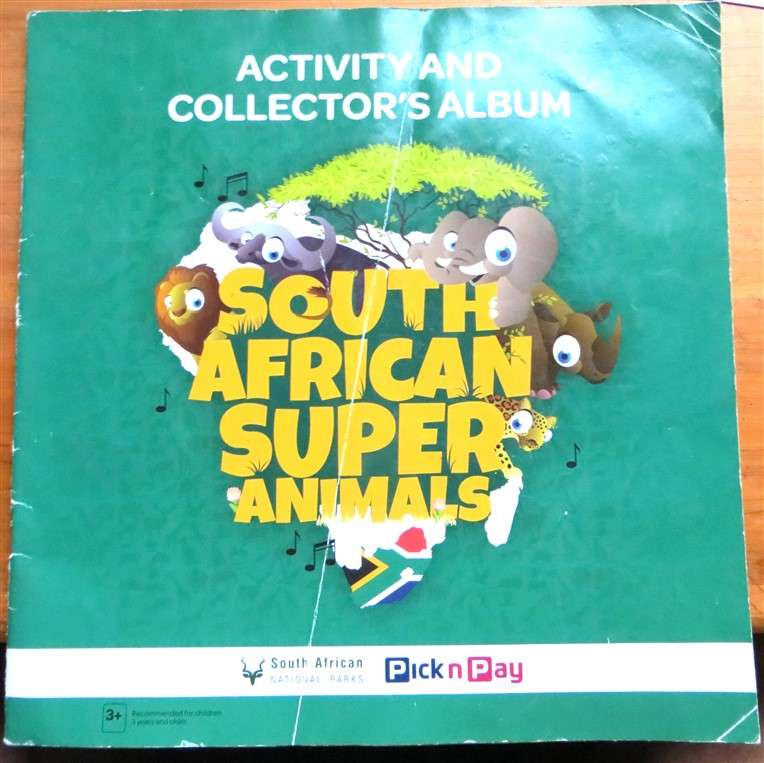South African Super Animals Trading Cards Collection - Album with 36 x Cards