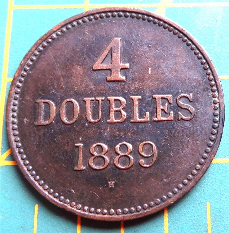 1889(H) Guernsey 4 Doubles Coin