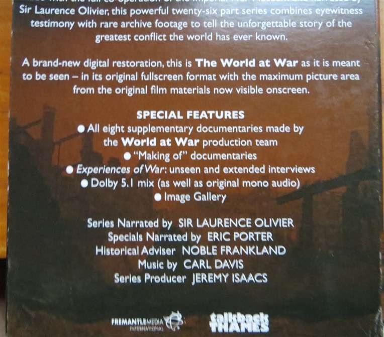 The World at War - 13 x DVD Disc Box Set - Sir Laurence Olivier