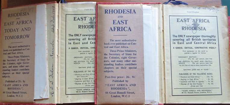 1958 + 1959 The Castle Union Line - Guide to East Africa & Rhodesia with Original Maps