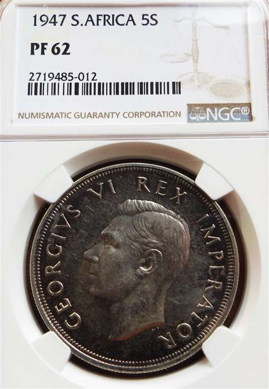 1947 5 Shillings Crown Silver NGC PF62
