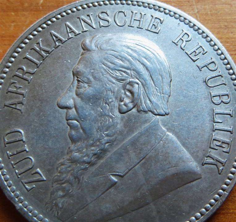 1892 ZAR 5 Shillings Crown Single Shaft Silver - See Condition
