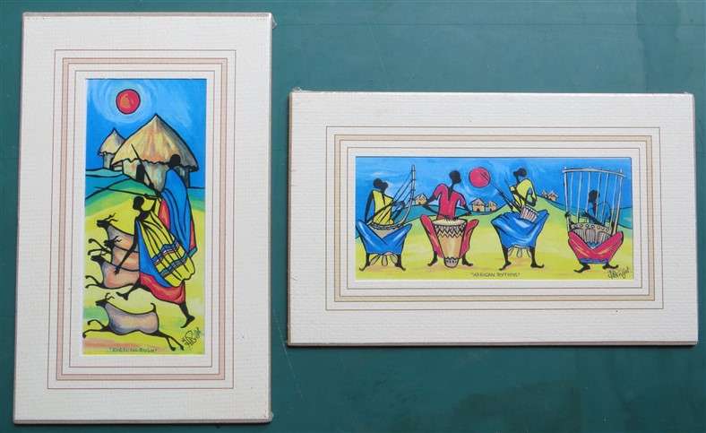 J.H Wright African Collection - Pair of Mounted Prints - 1 Bid