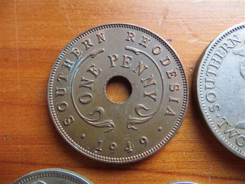 6 x 1949 Southern Rhodesia Coin Lot - 1 Bid