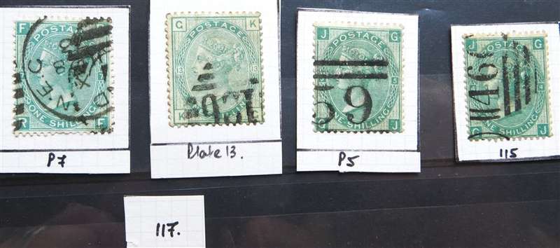 Great Britain SG 115 Plates 4 - 5 - 7 - 13