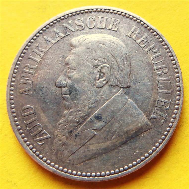 1896 ZAR 0.925 Silver 2/6 Half Crown Coin