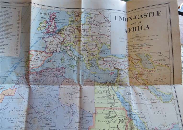 1958 + 1959 The Castle Union Line - Guide to East Africa & Rhodesia with Original Maps