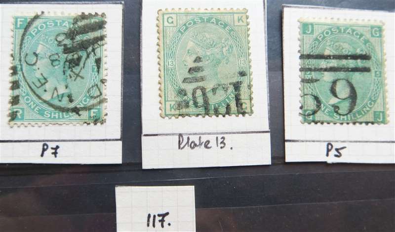 Great Britain SG 115 Plates 4 - 5 - 7 - 13