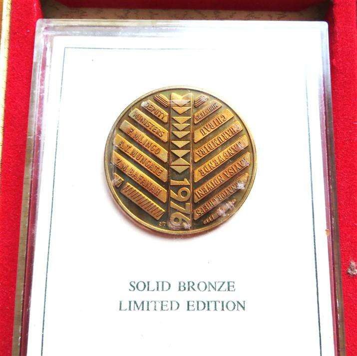 1976 Rhodesian History Medallion - Senator Chief Chirau - Limited Edition
