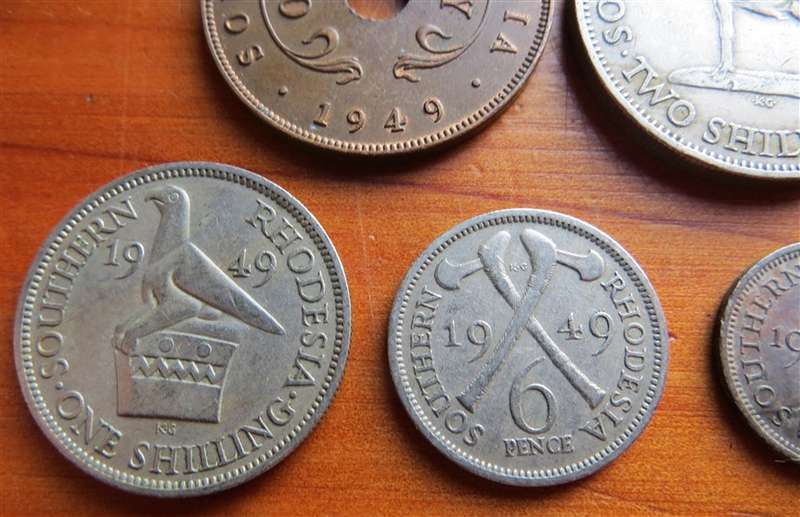 6 x 1949 Southern Rhodesia Coin Lot - 1 Bid