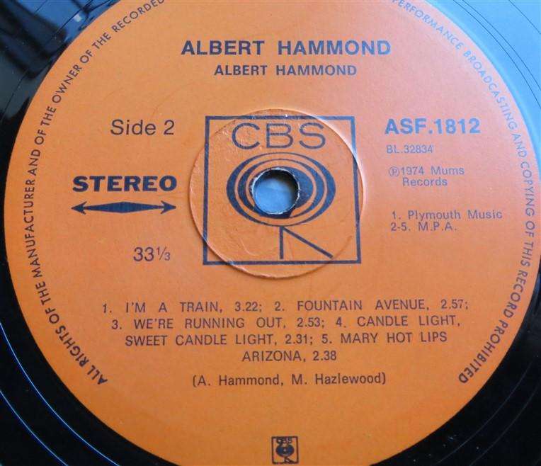 Albert Hammond - Vintage Vinyl LP VG