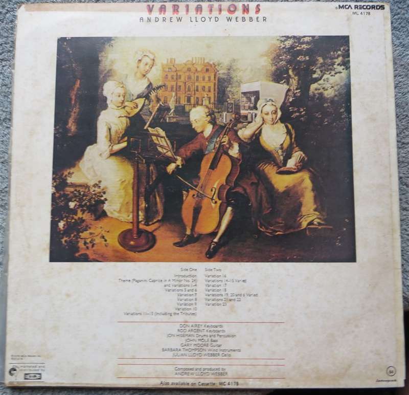 Variations Andrew Lloyd Webber - Vintage Vinyl LP - VG