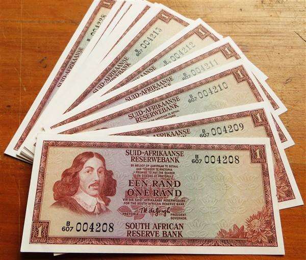 21 x TW de Jongh R1 Notes in Sequence #B607 004208-4 - Bid per Note