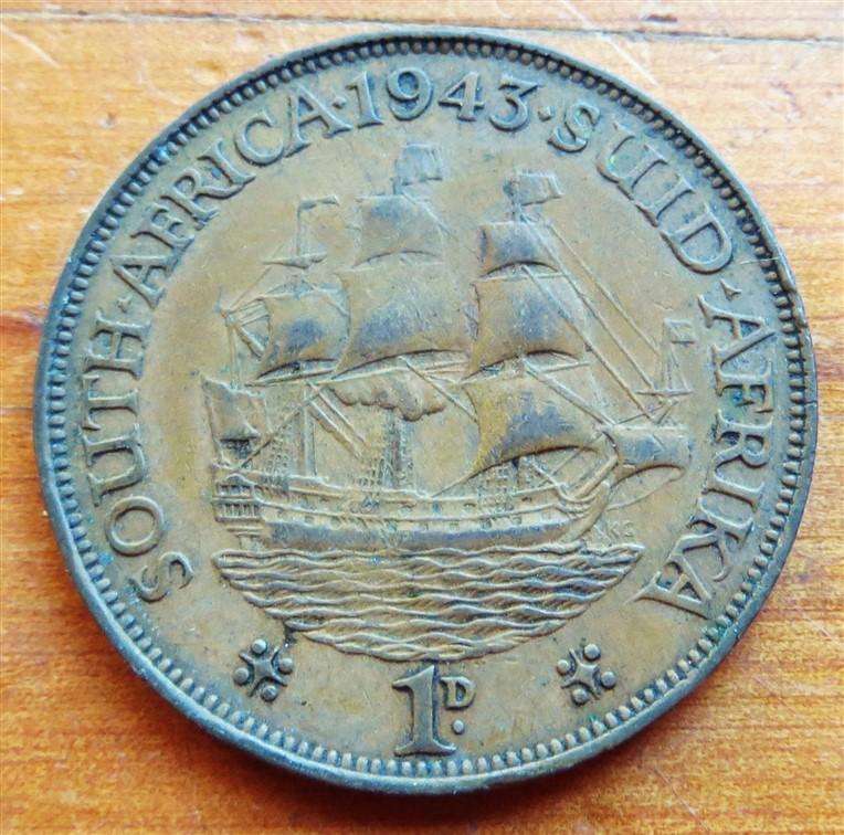 1943 SA Union 1d Penny