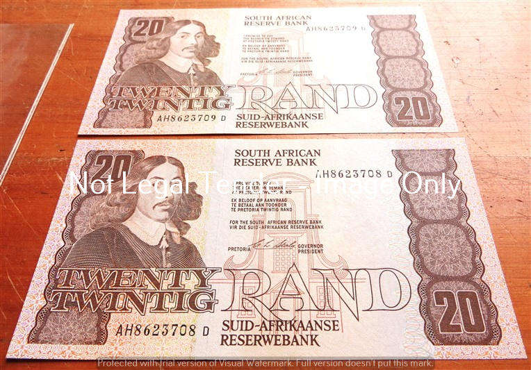 2 x Stals Cons. Number R20 Notes - Bid per Note