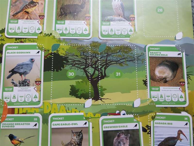 South African Super Animals Trading Cards Collection - 3 missing