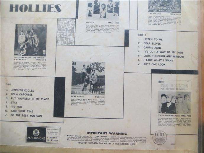 Vintage LP - Listen to the Hollies - The Hollies