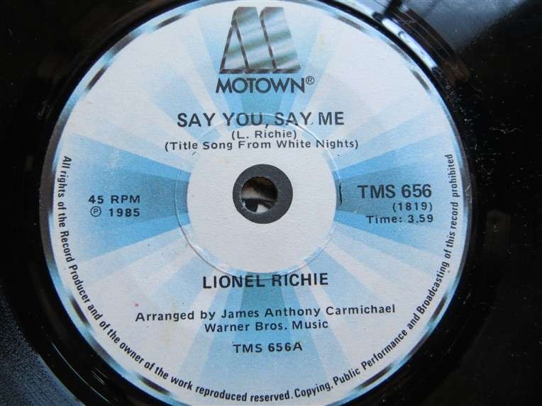 Lionel Ritchie - Say You Say Me Vinyl 7 single
