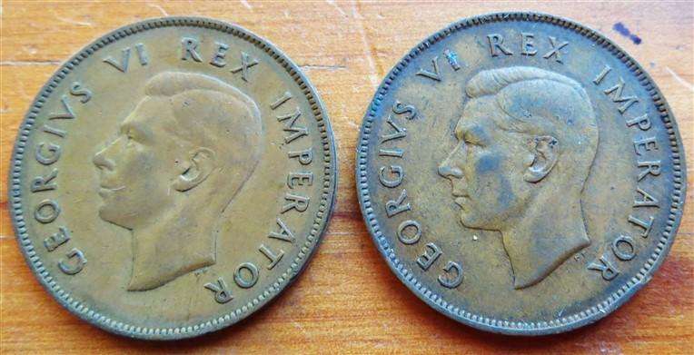 1944 + 1945 SA Union 1d Penny - 1 Bid for Both