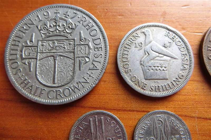 5 x 1947 Southern Rhodesia Coin Lot - 1 Bid