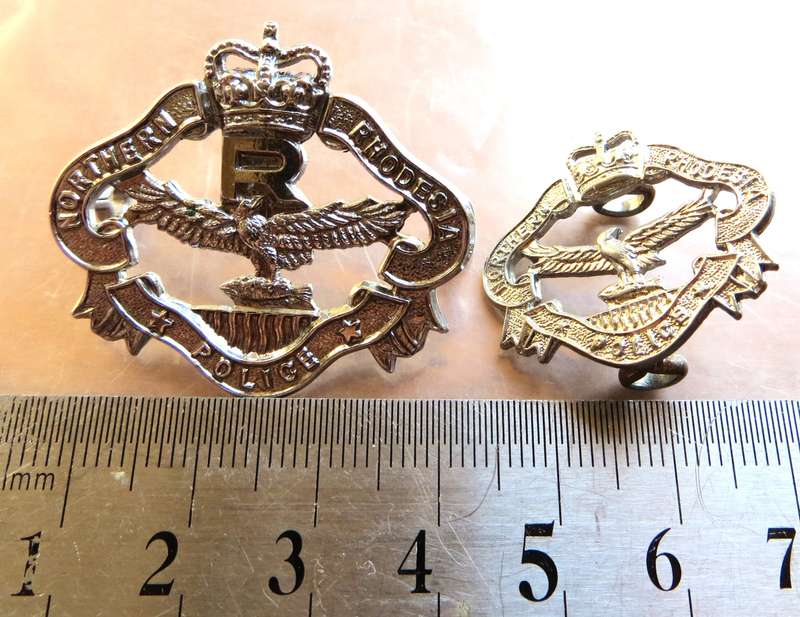 2 x Northern Rhodesia Police Badges - Cap & Collar?