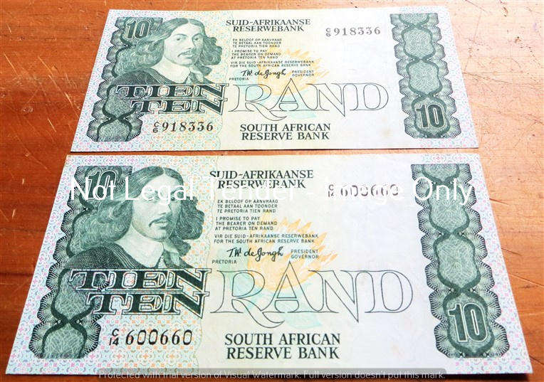 2 x TW De Jongh R10 Notes C6 / C14- Bid per Note