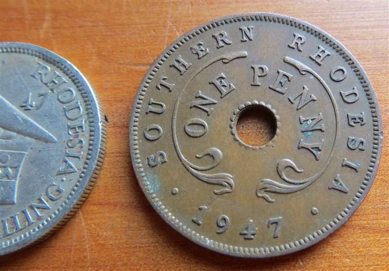 5 x 1947 Southern Rhodesia Coin Lot - 1 Bid