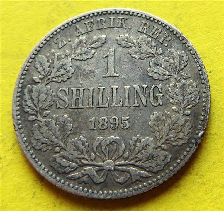 1895 ZAR 0.925 Silver 1/ Shilling Coin