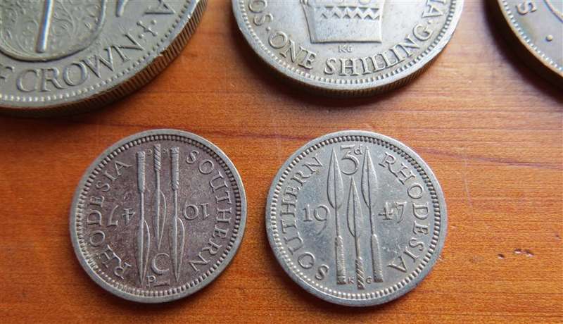 5 x 1947 Southern Rhodesia Coin Lot - 1 Bid